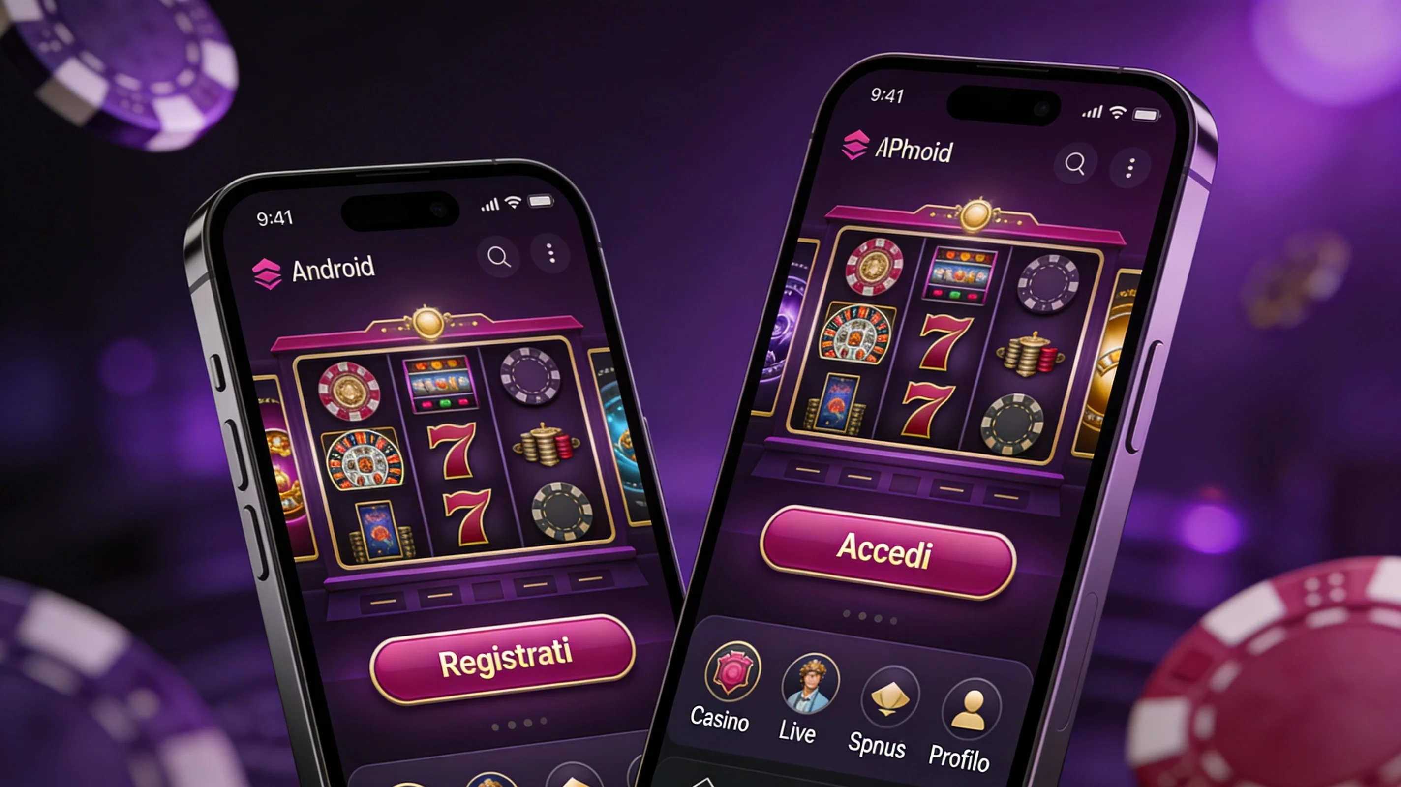 App mobile Malina Casino su smartphone Android e iOS