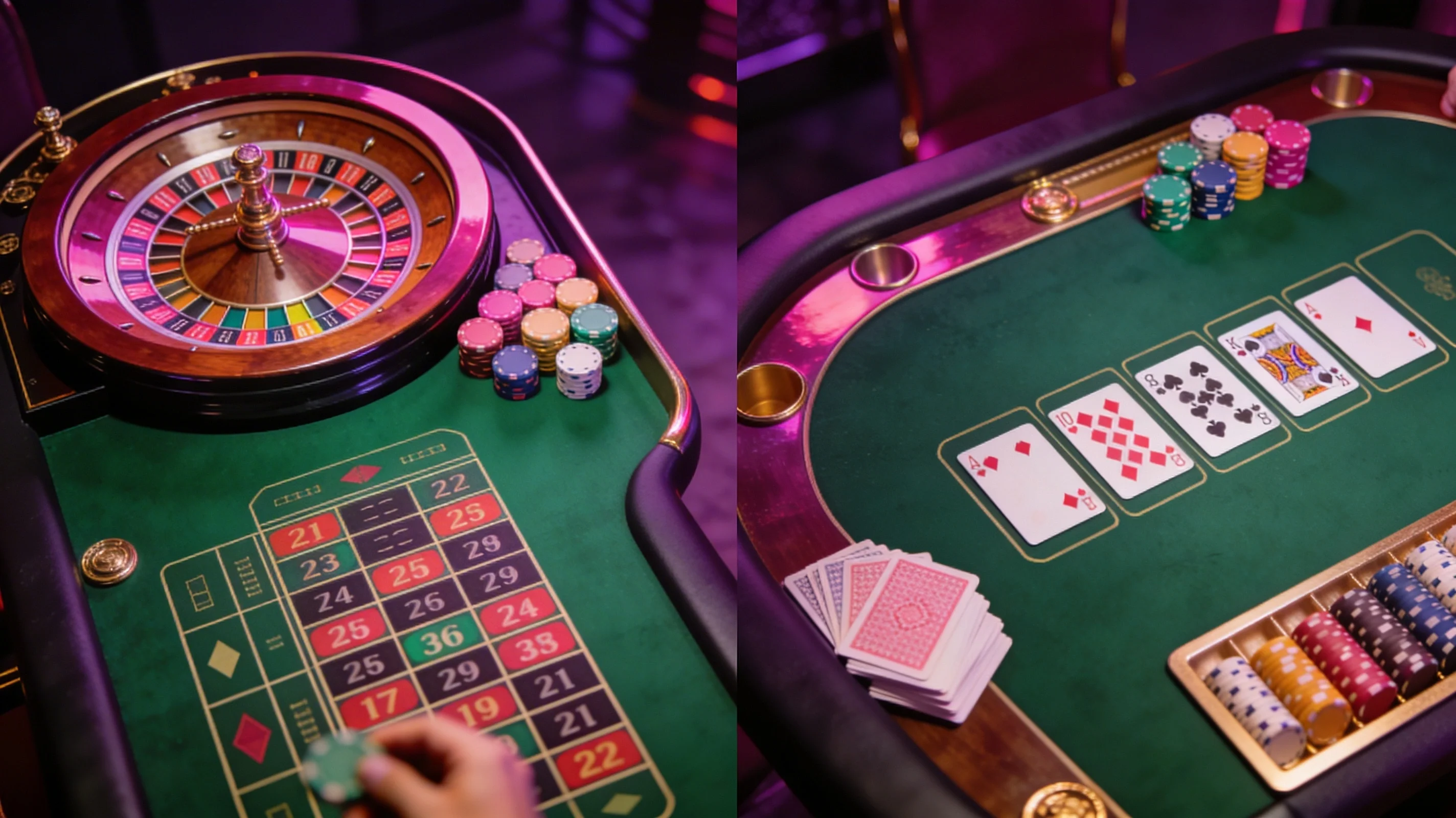Roulette e blackjack da tavolo Malina Casino
